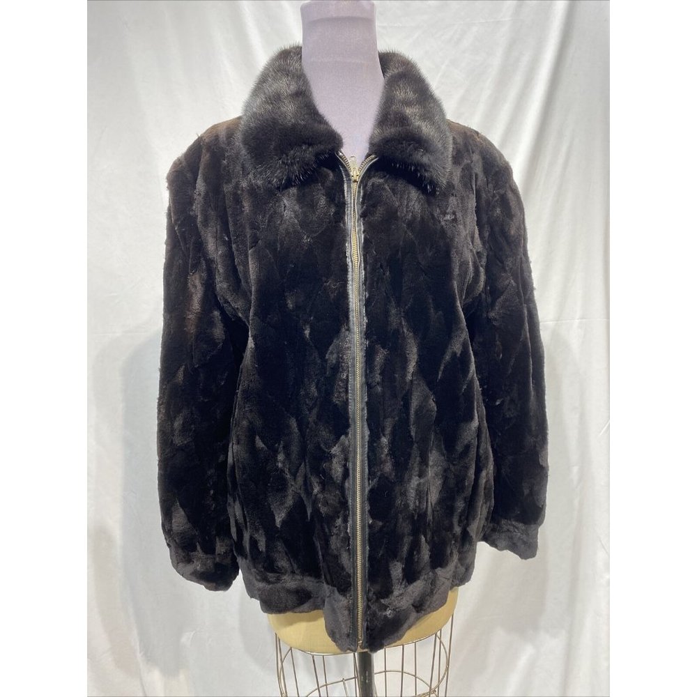 sheared mink section jacket w/ LH mink collar (96098)